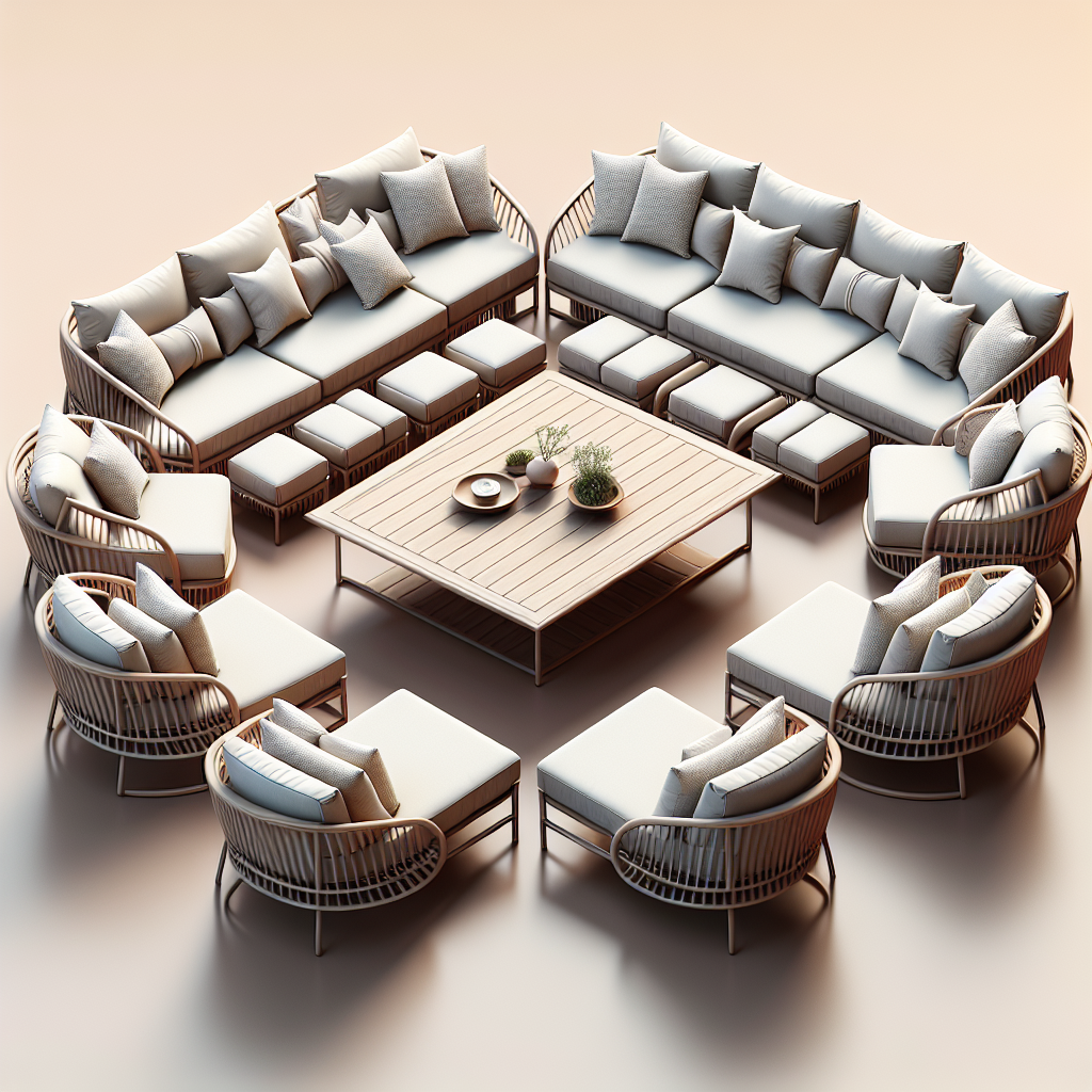 tuinmeubelset, zitgroep tuin lounge 8 stoelen met tafel